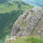 Seilschaft im Ausstieg des Nordwestgrats